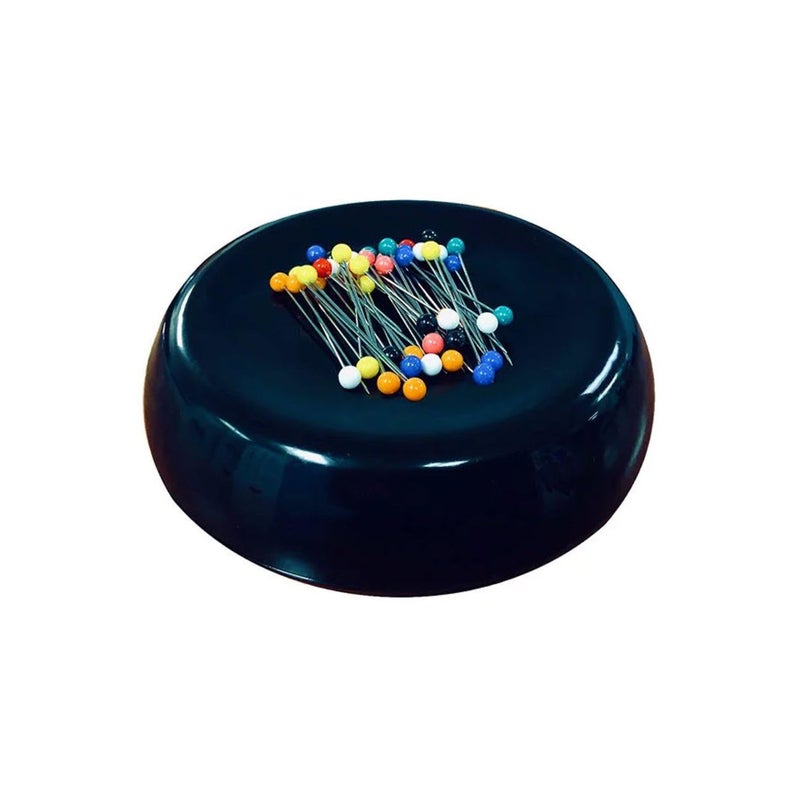 Grabbit Magnetic Sewing Pincushion with 50 Plastic Head Pins â€“ Magnet Pin Organizer for Quilting, Embroidery, Needles, Bobby Pins, & Craft Storage, Black - Image 1